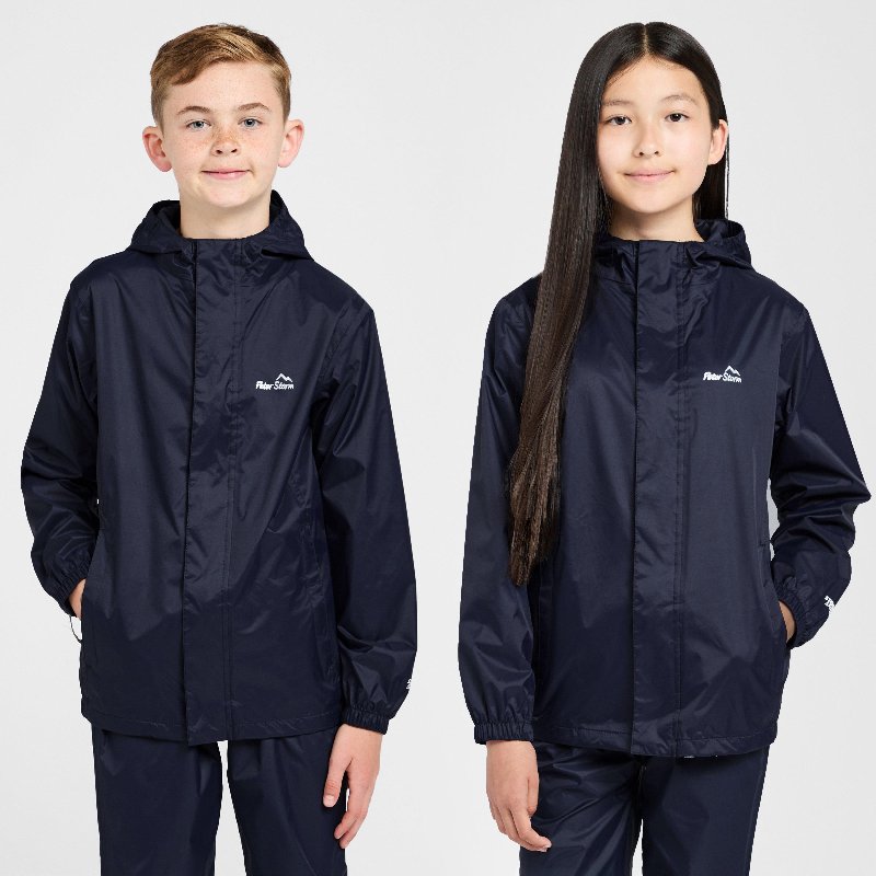 Peter Storm Kids' Unisex Packable Waterproof Jacket, Blue
