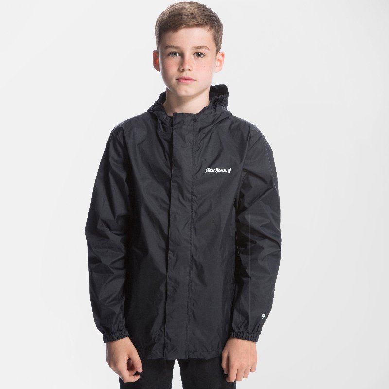 Peter Storm Kids Packable Waterproof Jacket, Black