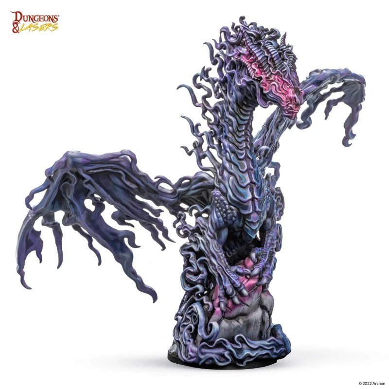 Archon Studios Dungeons & Lasers Ghost Dragon Miniature Set with 50mm Base