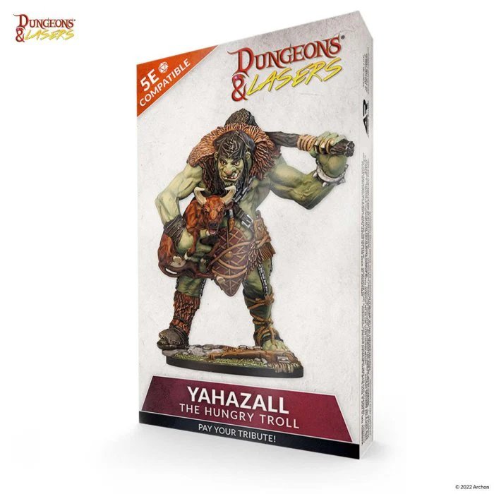 Archon Dungeons & Lasers Yahazzal the Hungry Troll Miniature with 50mm Base