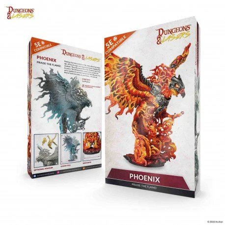Archon Dungeons & Lasers Miniatures Phoenix Unpainted Model with 50mm Base