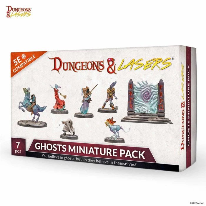Archon Studios Dungeons & Lasers Ghosts Miniature Pack - 7 Unpainted Figures
