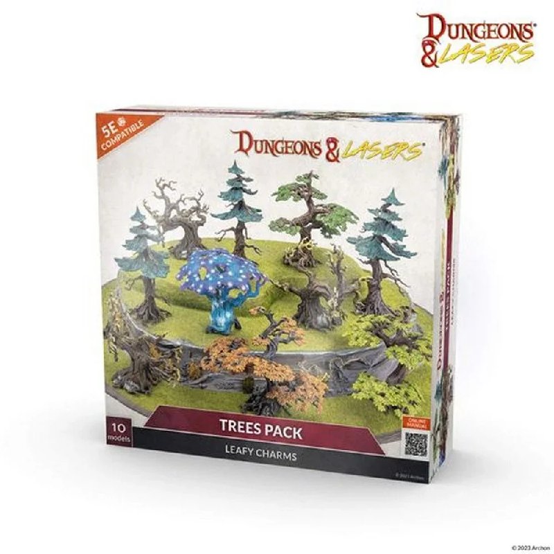 Archon Dungeons & Lasers Miniatures Trees Pack - 10 Trees with Modular Design
