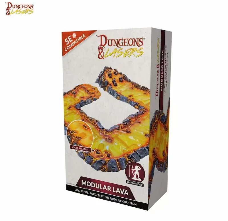 Archon Studios Dungeons & Lasers Modular Lava Terrain Set Unpainted