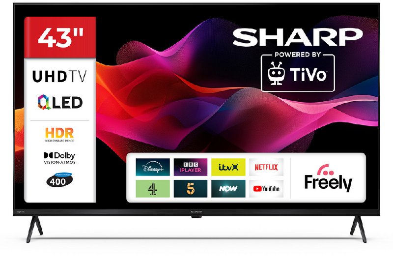 Sharp 43HM5245K 43 Inch 4K Ultra HD TiVo Smart QLED TV in Black