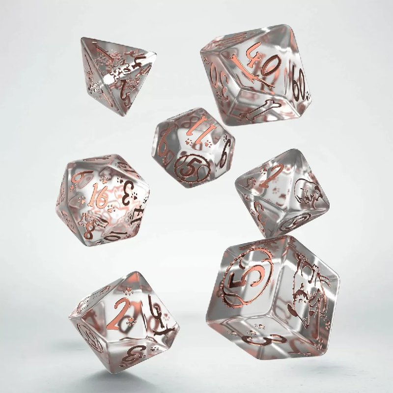 Q Workshop DOGS Dice Set: Bubbles - 7-Piece Polyhedral Dice