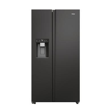 Haier SBS 90 Series 5 601 Litre Side By Side American Fridge Freezer in Black