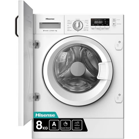 Hisense WF3M841BWI White 8kg Integrated Washing Machine with 1400 RPM