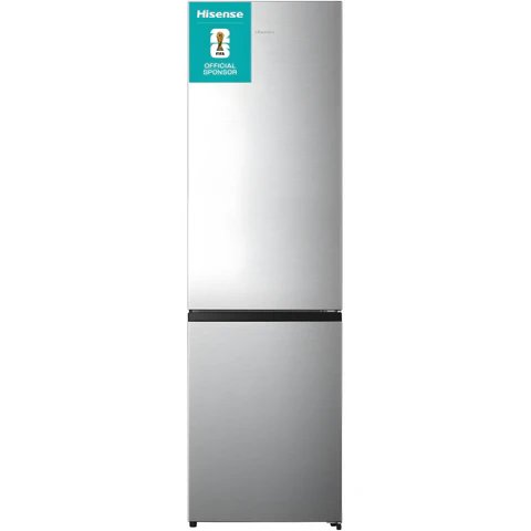 Hisense RB435N4BCE Stainless Steel Fridge Freezer, 336L Total Capacity, E Energy Rating