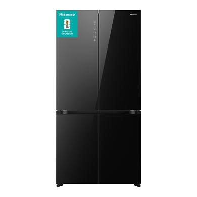Hisense KitchenFit 591 Litre Four Door American Fridge Freezer in Black, Model RQ768N4GBE