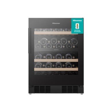 Hisense 46 Bottle Dual Zone Freestanding Wine Cooler - Black