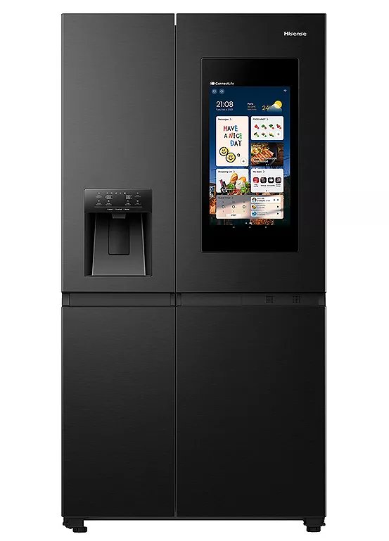 Hisense RS9P628GPFE Pureflat Eclipse Multidoor 614L Fridge Freezer with Smart Screen - Black