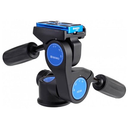 Benro HD3A 3-Way Tripod Head, Max 10kg, Arca-Swiss QR Plate