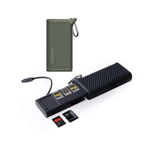 PGYTECH CreateMate CFexpress Type A and SD Card Reader with Case in Moss Green