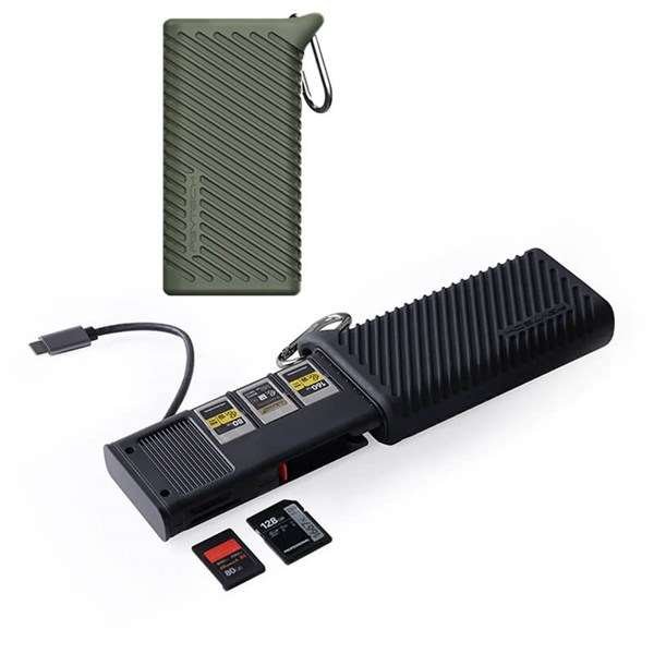 PGYTECH CreateMate CFexpress Type B and SD Card Reader with Case in Moss Green