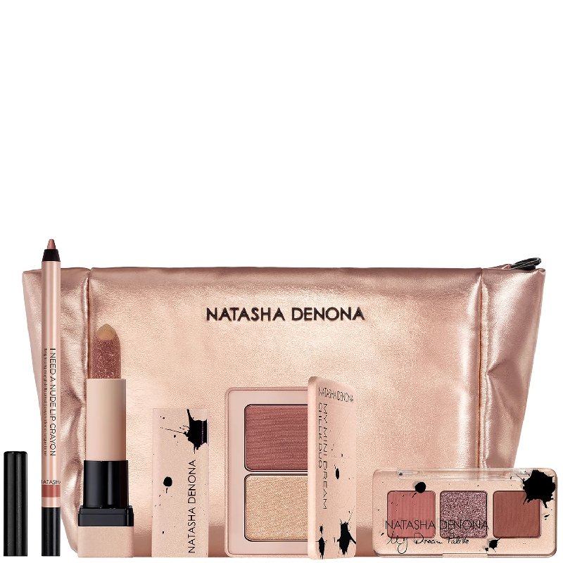 Natasha Denona My Dream Pouch Set with Eyeshadow, Blush, Lipstick and Lip Crayon