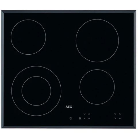 AEG 3000 Series 60cm 4 Zone Ceramic Hob with Dual Ring Zone in Black