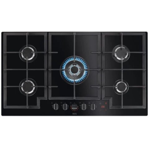 AEG HKB95450NB 88cm 5-Zone Gas Hob with FlameLight Technology