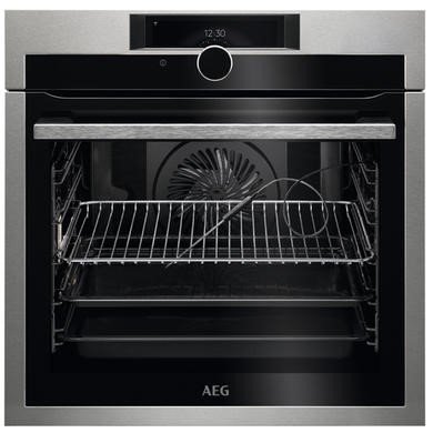 AEG BPE948730M 60cm Built-In Single Electric Oven with Food Sensor, 71L, Stainless Steel