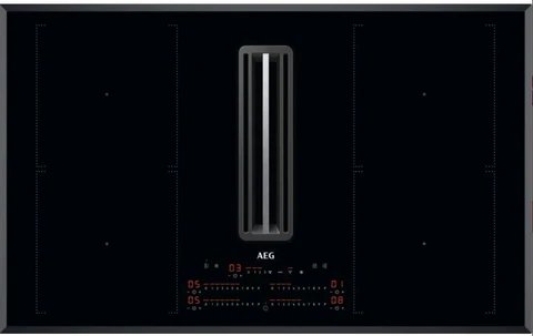 AEG 8000 Series 83cm 4 Zone Venting Induction Hob - Recirculation Only, Black