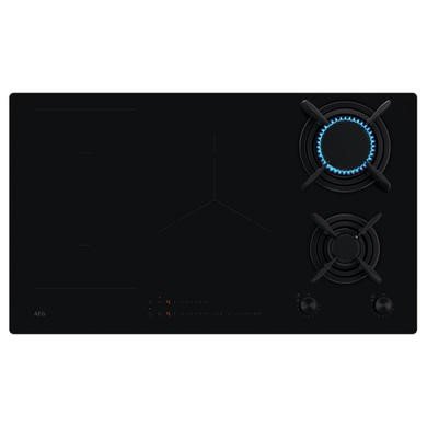 AEG 8000 Series HDB95623NB 90cm Dual Fuel Hob with 3 Induction Zones and 2 Gas Burners in Black