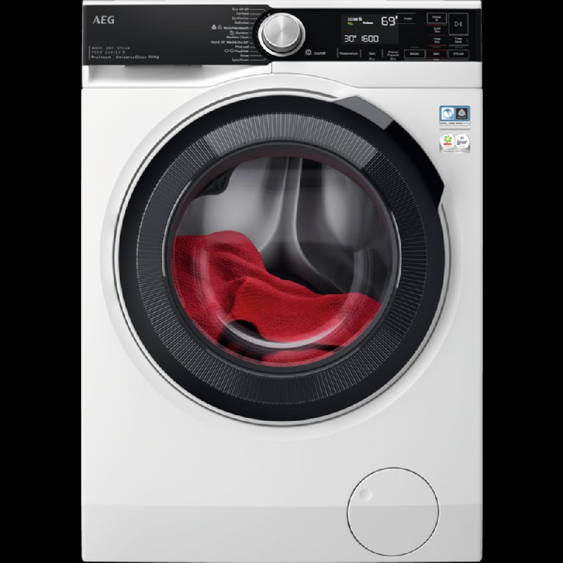 AEG LWR7596O5U White 9kg/6kg Washer Dryer with ProSteam® Technology