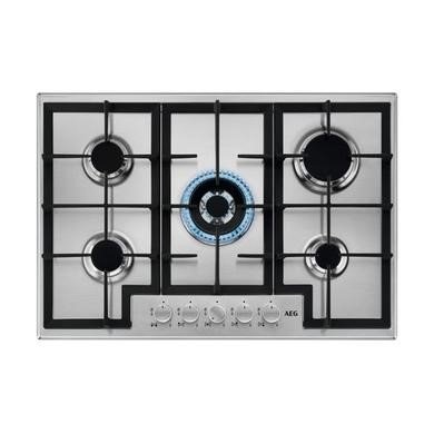 AEG 3000 Series 75cm 5 Burner Gas Hob with Wok Burner in Stainless Steel