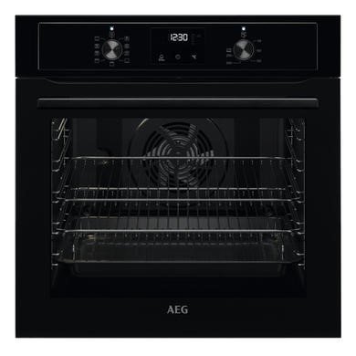 AEG 3000 Series BEX335011B 60cm Single Built-In Electric Oven in Black, 72-litre capacity