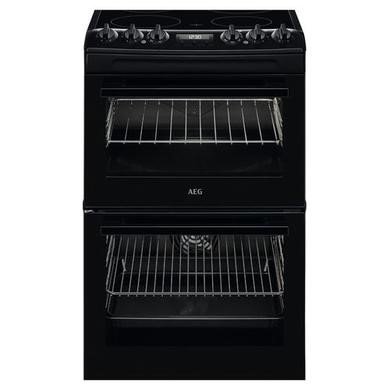 AEG CCX1530ACB Black Ceramic Electric Cooker with Double Oven, 77/39L Capacity, A Energy Rating
