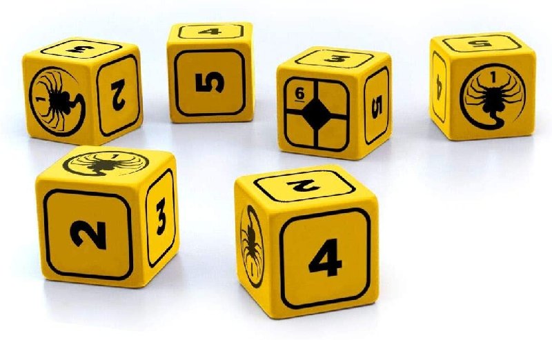 Alien RPG Stress Dice Set by Asmodee - 10 Engraved 16mm Dice
