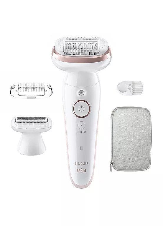 Braun Silk-épil 9 Epilator with Pivoting Head, Model 9-030 in White/Flamingo