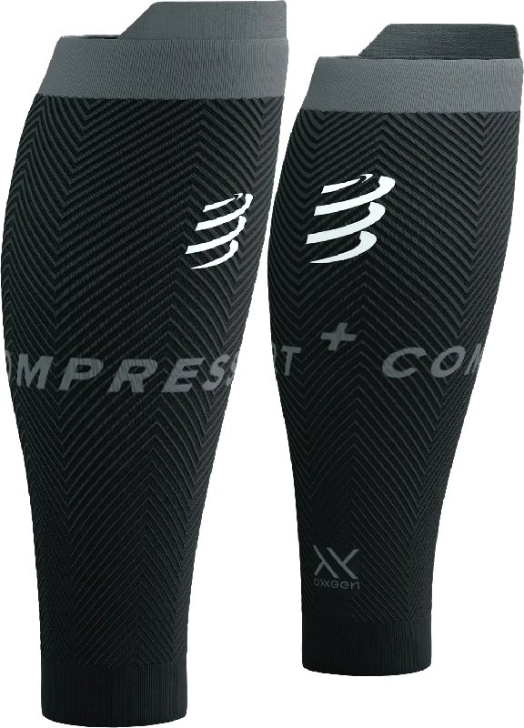Compressport R2 Oxygen Compression Calf Sleeves - Black/Grey
