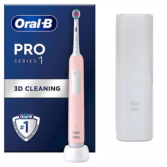 Oral-B Pro 1 Electric Toothbrush with Travel Case in Pink