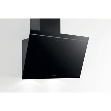 Hotpoint PHVP62FLTK Black Chimney Cooker Hood - 60cm - A Energy Rated