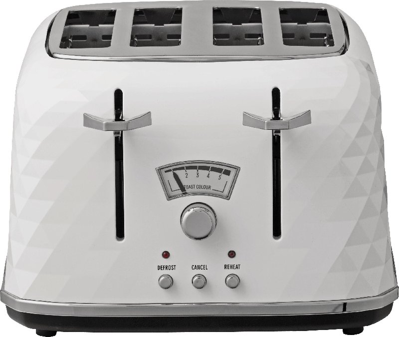 De'Longhi CTJ4003 Brillante 4 Slice Toaster in White
