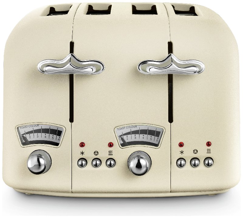 De'Longhi CTO4.BG Argento Flora 4 Slice Toaster in Beige