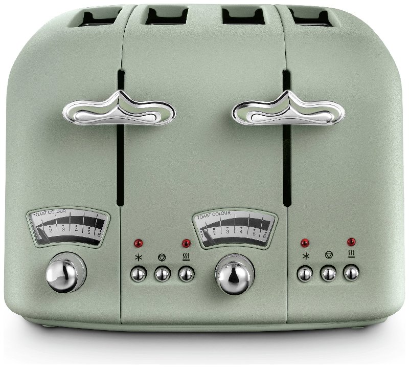 De'Longhi CTO4.GR Argento Flora 4 Slice Toaster in Green