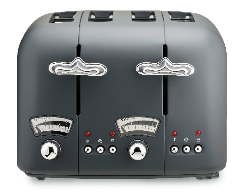 De'Longhi CT04.GY Argento Silva 4-Slice Toaster in Grey