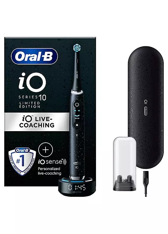 Oral-B iO10 Smart Electric Toothbrush in Cosmic Black with iO Sense Charger