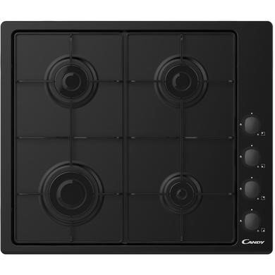 Candy 60cm 4 Burner Gas Hob with Enamelled Pan Stands - Black