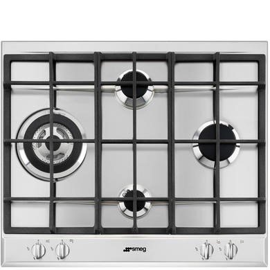 Smeg 60cm 4 Burner Gas Hob with Ultra Rapid Burner - Stainless Steel