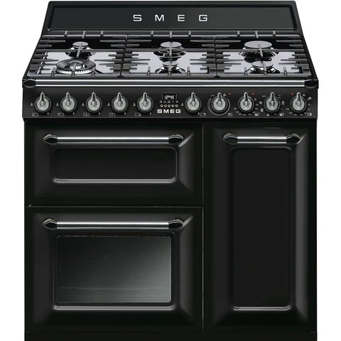 Smeg Victoria TR93BL 90cm Dual Fuel Range Cooker in Black