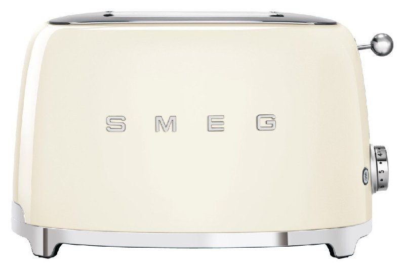Smeg TSF01CRUK 50's Style Retro 2-Slice Toaster - Cream