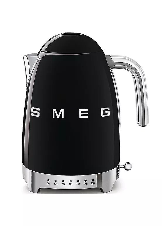 Smeg 50's Style Retro Variable Temperature Kettle - Black, 1.7L