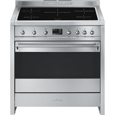 Smeg Opera 90cm Electric Induction Range Cooker in Stainless Steel