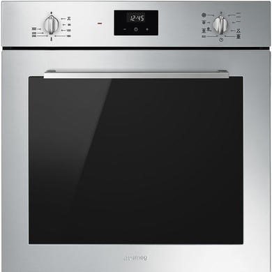 Smeg SF6400TVX Stainless Steel Electric Single Oven with Steam Cleaning - 70L Net Capacity