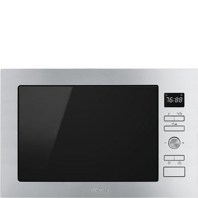 Smeg Cucina FMI425X Built-In 25L 900W Microwave Oven with Grill in Stainless Steel (Refurbished, Grade A2)