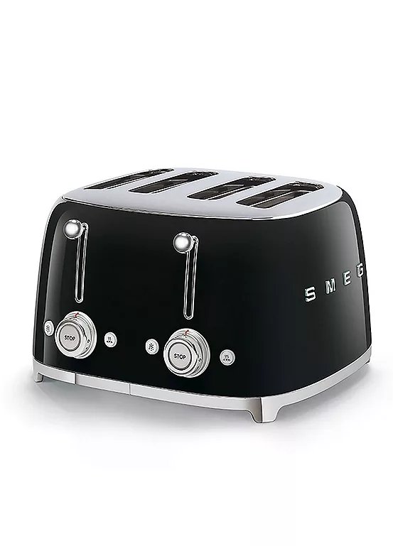 Smeg TSF03BLUK 50's Style Retro 4 Slice Toaster in Black