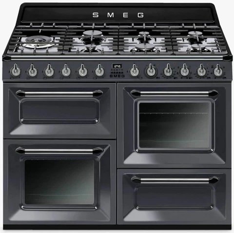 Smeg TR4110GR 110cm Dual Fuel Range Cooker with Triple Oven, Gas Hob in Slate Grey