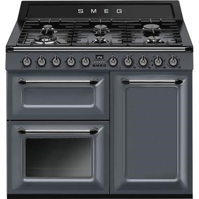 Smeg Victoria 100cm Dual Fuel Range Cooker in Slate Grey, Model TR103GR